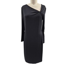 NWT Talbots Black Poly Spandex Asymmetrical Neckline Sheath Dress Sz L cocktail - £53.61 GBP