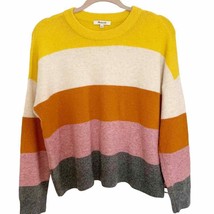 Madewell Crofton Dijon Mustard Striped Pullover Sweater - £38.24 GBP