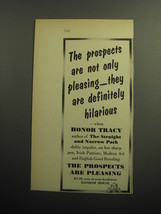1958 Random House Book Advertisement - The Prospects are Pleasing by Honor Tracy - £14.87 GBP