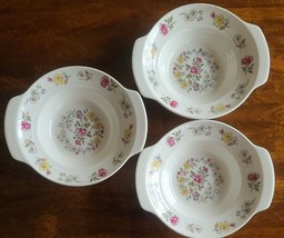 Three (3) Vintage Salem China Bowls ~ 7.5&quot; x 1.75&quot; ~ Chantung ~ Floral D... - $26.18
