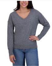 Lucky Brand Womens Sweater Heather Gray V-Neck Long Sleeves Soft Drop Sh... - $808.74 MXN