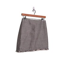 LOFT OUTLET Womens Size 2 Black White Tweed Skirt Raw Hem - £12.61 GBP