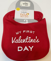 Carters Just One You Baby Bib My First Valentines Day Red White New - £4.74 GBP