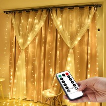  Lights Curtain USB Powered Fairy Lights for Party Bedroom Wall 8 Modes IP - £18.78 GBP