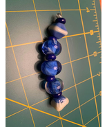 Handmade blue lampwork glass beads - £13.89 GBP