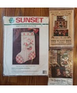 Christmas Quilted Crafting Stocking Kit Lot of 4 Santa Cut and Sew Pattern - £16.24 GBP