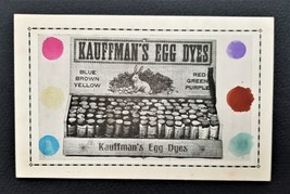 Antique Kauffman&#39;s Egg Dyes Gap Pa Easter Trade Card Variegated Sample Colors - £22.13 GBP