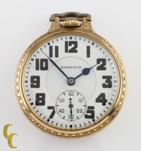 Hamilton Open Face Gold Filled Antique Pocket Watch Grade 992E Size 16 2... - $909.56