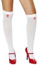 Nurse Knee Highs Stockings Red Medical Cross Costume Thigh Hosiery ST4758 - £7.03 GBP