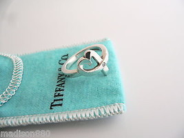 Tiffany &amp; Co Silver Picasso Diamond Loving Heart Ring Band Sz 6.75 Gift ... - £181.71 GBP