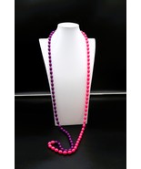 Flapper Length Pink &amp; Purple Necklace Plastic Beads Cute Fashion Jewelry... - $275.85 MXN