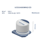 5X UCD2A680MNQ1ZD Nichicon 68uF 100V 12.5x13.5 Alum. Electrolytic Capaci... - $6.00