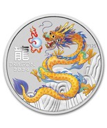 2024 1/2 oz Australia Silver Lunar Yellow Dragon BU Series III (In Capsule) - $44.97