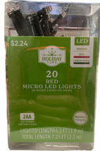 Holiday Time 20 Red Micro LED Christmas Lights Green Wire Battery Powered NEW - £4.97 GBP