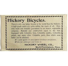 Hickory Wheel Co Bicycles 1894 Advertisement Victorian Sales Agents ADBN1w - $19.99