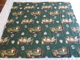 4359. Brown &amp; B Igelow Canine Card Game Craft, Quilting Cotton FABRIC-44&quot; X 1 Yd. - $7.92