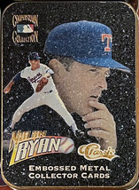 Nolan Ryan Classic 1995 Set of 5 Embossed Metal Collector Cards Factory Sealed w - £15.99 GBP