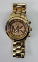 Michael Kors MK-5138 Mens Gold Tone  Wrist Watch Crystal Inlay Bezel MK ... - £38.57 GBP