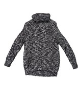 POL Women&#39;s XL Oversized Chunky Knit Black White Fuzzy Turtleneck Sweate... - $38.70