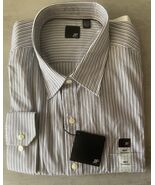 J. Ferrar Men’s Stripe Button Up Dress Shirt Long Sleeve 2XLT NWT Black White - $27.53 CAD