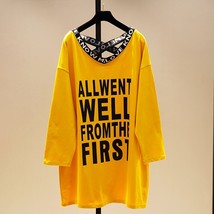 New Spring Autumn Women Clothes Korea Fashion Oversized Top Letters Printed Bat  - £73.58 GBP