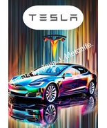Tesla car art By Jaye Metcalfe, 2024 - $148.50