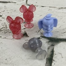 Disney Suction Cup Heads Lot Of 5 Mickey Mouse Minnie Dumbo Translucent - $9.89