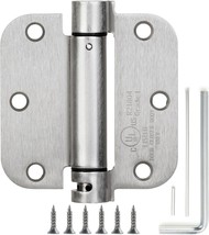 Self-Closing Door Hinge, 3.5 Inch X 3.5 Inch, 3 Pack, Rounded 5/8, Satin... - $35.99