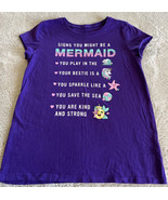 Childrens Place Girls Purple Pink Teal Mermaid Short Sleeve Shirt XL 14 - £5.88 GBP