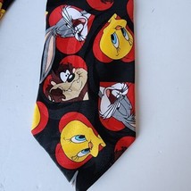 Looney Tunes Mania Tie Mens Necktie Taz Tweety Bugs Hearts Love Vintage 1996 - £3.94 GBP