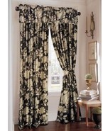 Rose Tree BRYANT PARK Pole Top Drapes Window Curtains Black Silver Moder... - $85.41 CAD