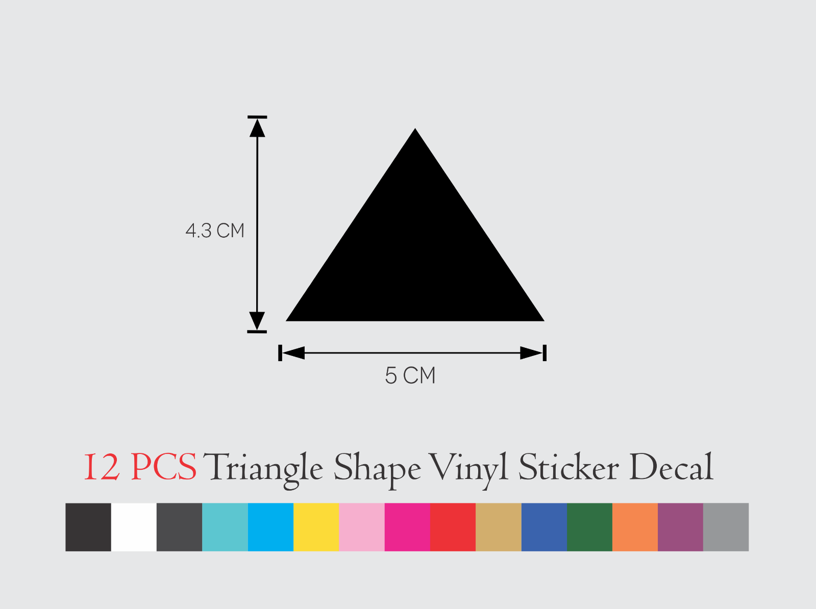 12 PCS Triangle Shape Vinyl Decal Sticker 2 Inch set - £9.74 GBP - £12.69 GBP
