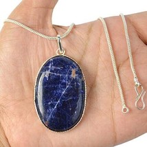 Stone Pendant Natural Crystal Stone Pendant Certificate &amp; Metal Chain Valentine - £18.49 GBP