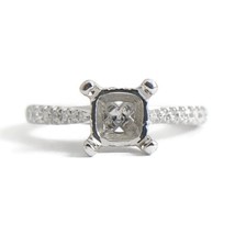 Gabriel &amp; Co Diamond Pave Engagement Ring Setting Mounting 14K White Gold - £936.45 GBP