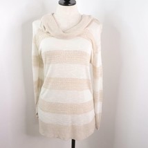 Maurices Women&#39;s XL Semi-Sheer Striped Knit Cowl Neck Tunic Sweater - £7.86 GBP