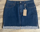 Madewell Straight Mini Skirt Step-Hem Edition Stretch Denim Size 31 NWT ... - $28.90