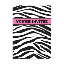 Zebra Print Party Invitations, Pack of 8  - $8.00