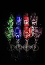 ajka marsala crystal colored champagne flutes 9" Tall set of 12 glasses image 4