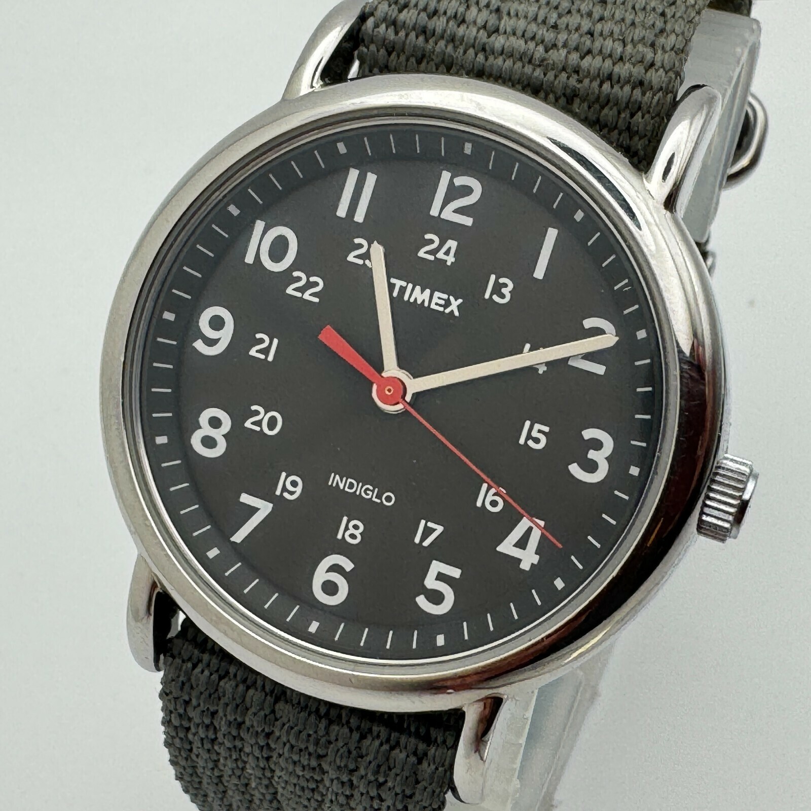 Timex Weekender Quartz Watch T2N650 Men Silver Black Military Analog New... - £19.92 GBP