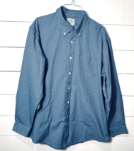 LL Bean Dress Shirt Blue Mens 16.5-35 Wrinkle Free Pinpoint Oxford Gingh... - $17.02
