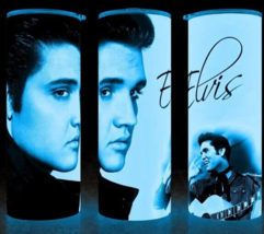 Glow in the Dark Elvis Presley with Guitar Cup Mug Tumbler 25oz - £18.16 GBP