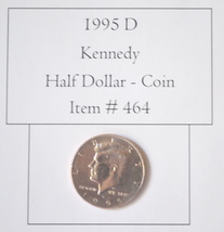 1995 D Kennedy Half Dollar, # 464, half dollars, vintage money, old coin... - $13.95