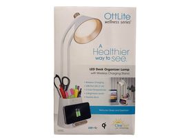 Ottlite LED Desk Organizer Lamp w/ Wireless Charging Stand Flexible Neck #W22FS - £39.17 GBP