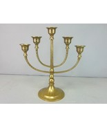 Vintage Decorative Five Candle Brass Candelabra E407 - $59.40