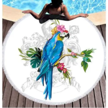 Parrot Pool Round Beach Towel: Ultimate Gulf Coast Luxury - £26.06 GBP