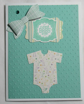 Stampin up! Handmade card CUTEST BABY EVER Teal Green White Boy or Girl ... - $7.78