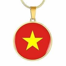 Unique Gifts Store Vietnamese Flag - 18k Gold Finished Luxury Necklace - £47.91 GBP