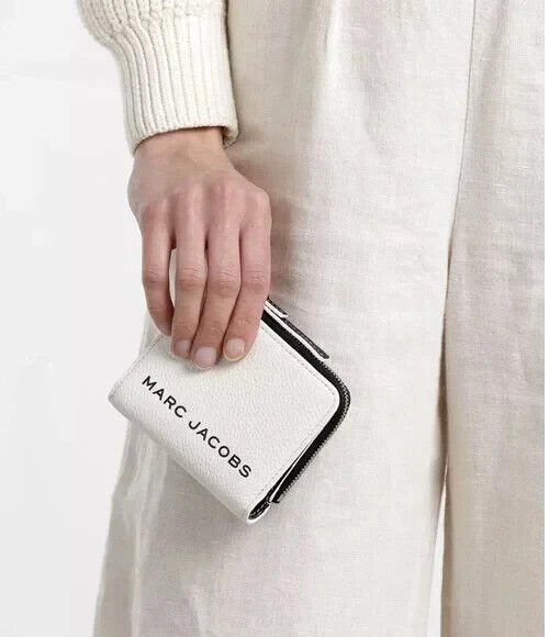 New Marc Jacobs Marc Jacobs Compact Bifold Wallet Pebble Leather Cotton / Black Item image 3