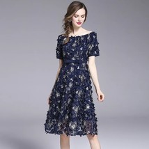 3D  Evening Party Dresses Woman Embroidery Socialite Elegant Dress for Women Tie - £95.41 GBP
