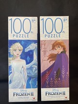 Lot of 2 Disney Frozen Princess Puzzles 100 Pcs Each Elsa &amp; Anna NEW - £8.30 GBP